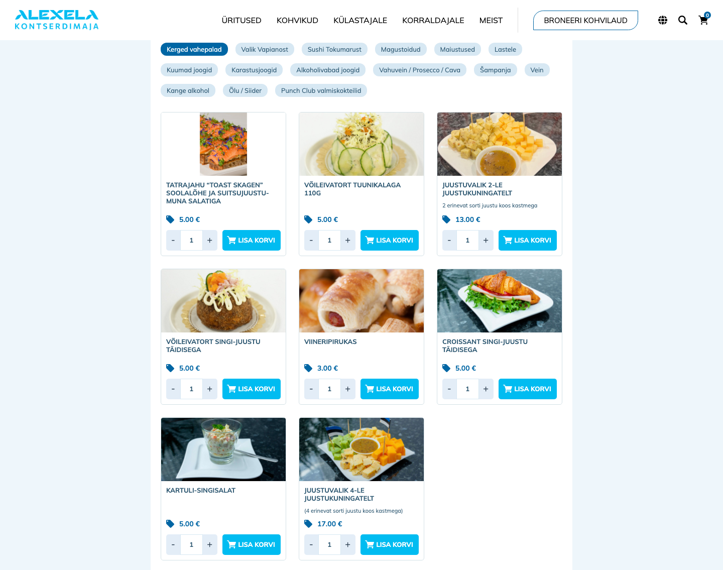 Vali söök ja jook - tooted ja Lisa korvi